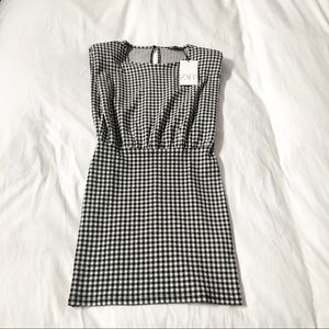 NWT Zara Jacquard Shoulder Pad Dress